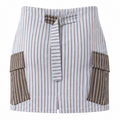 Striped Cargo Mini Skirt