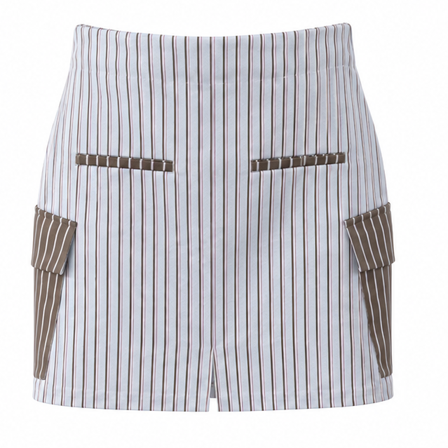 Striped Cargo Mini Skirt