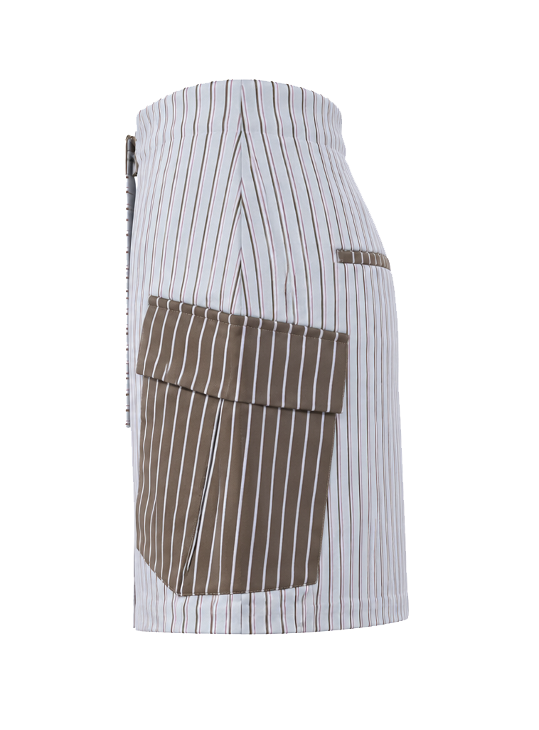Striped Cargo Mini Skirt