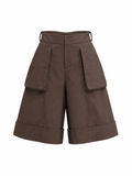 Brown Cargo Bermuda Shorts