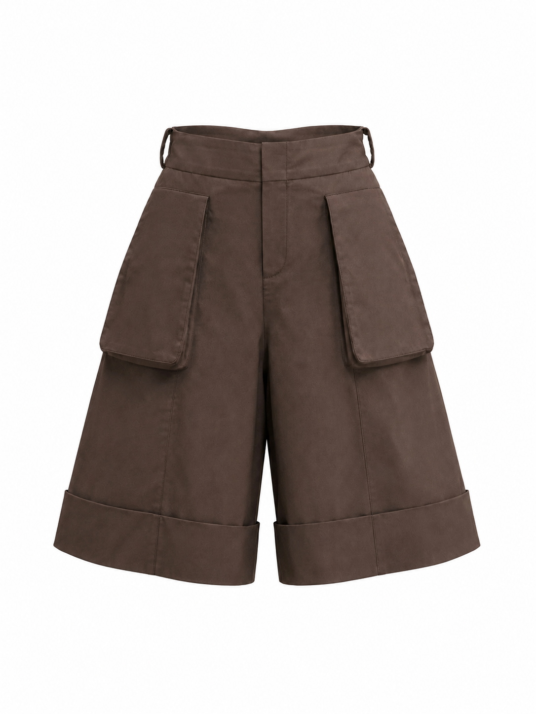 Brown Cargo Bermuda Shorts